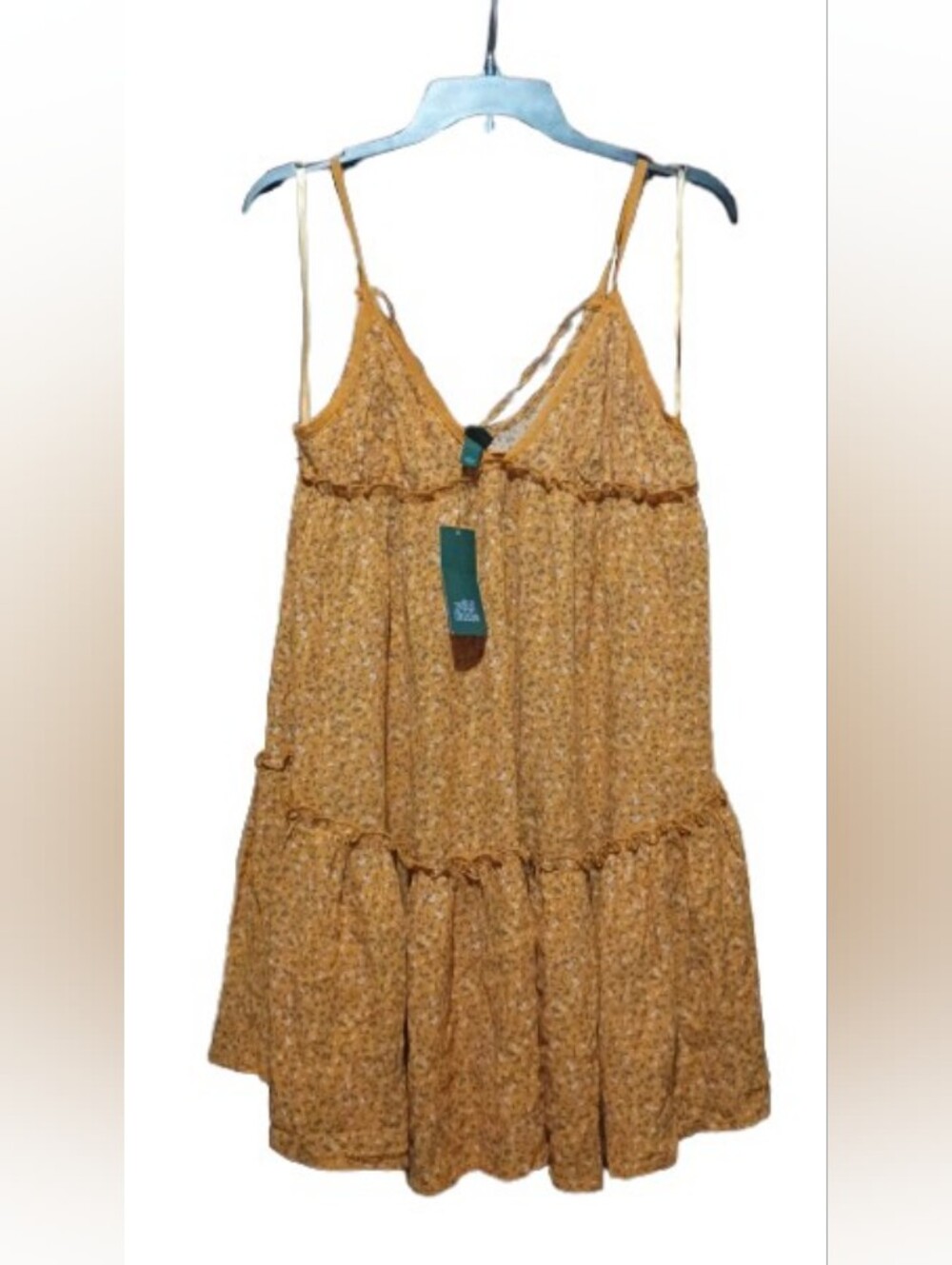 Wild Fable Mustard Floral Tiered Dress